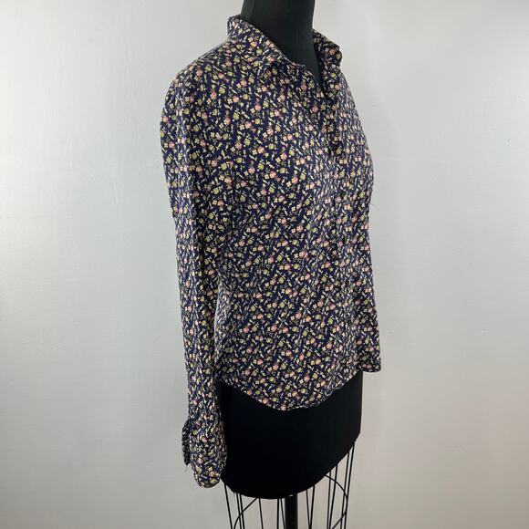 Denim & Supply Ralph Lauren Blue Floral Button-Down RL Tomboy Shirt M Medium - Picture 5 of 8